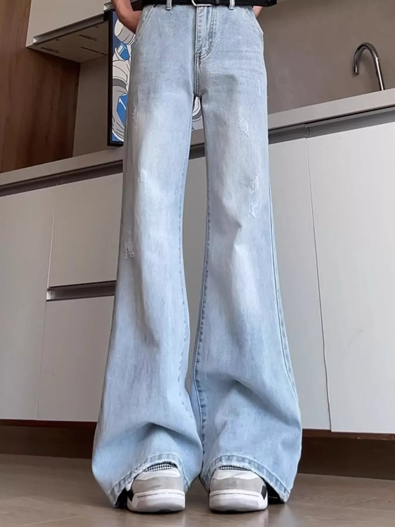 Men's Washed Flare Jeans | The Nichole Collection