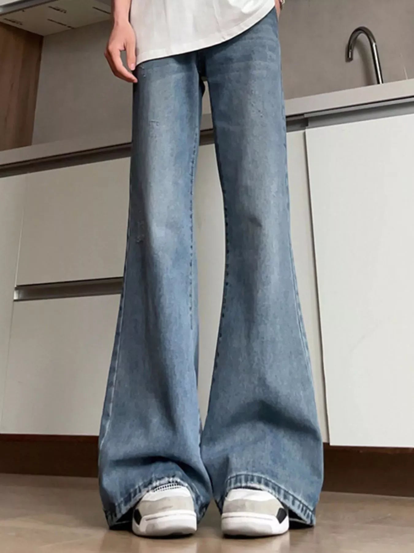 Men's Washed Flare Jeans | The Nichole Collection