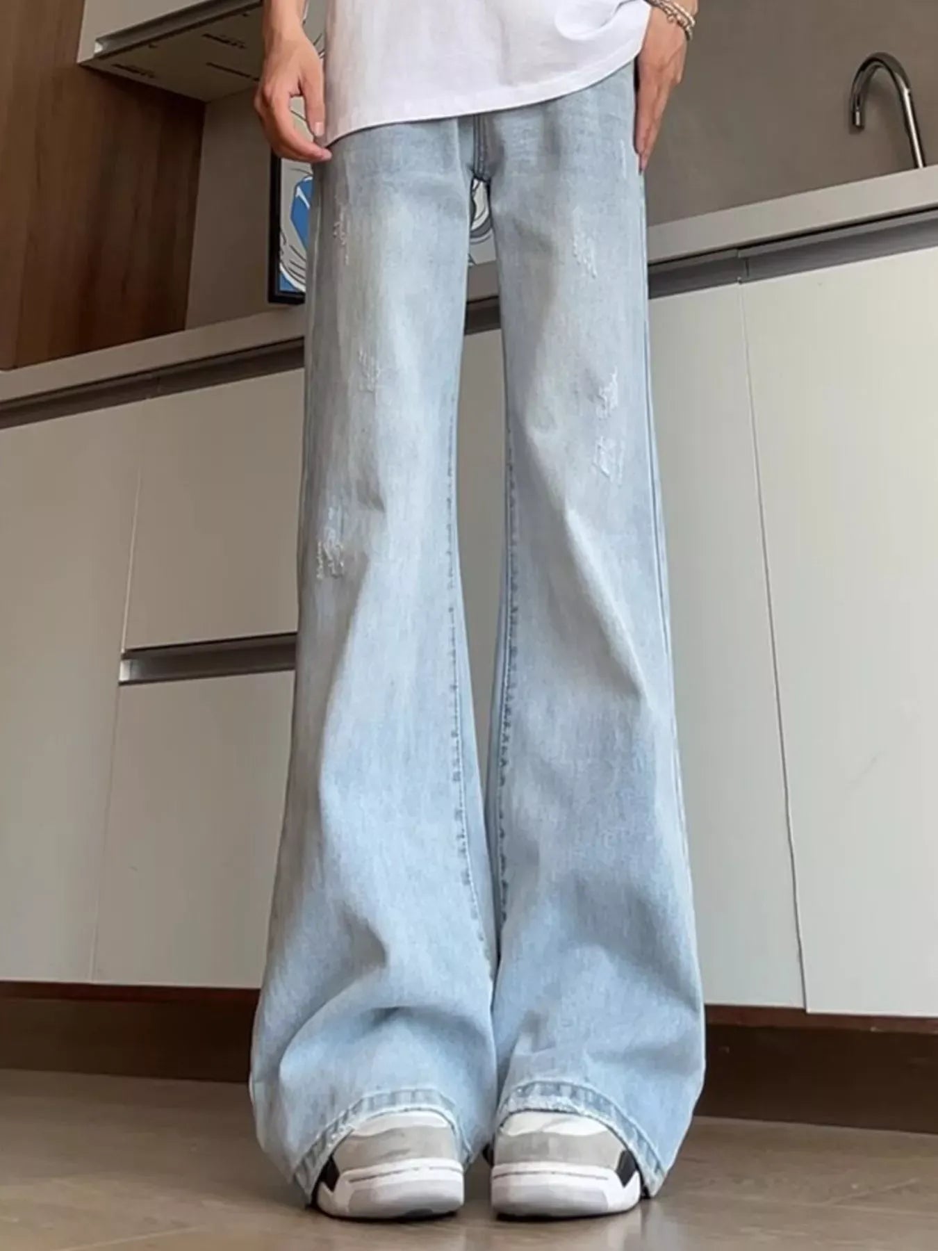 Men's Washed Flare Jeans | The Nichole Collection