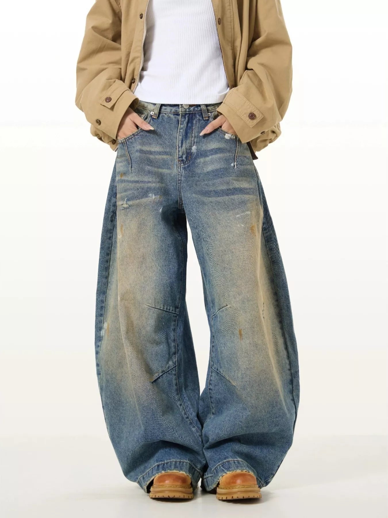 Men's Full Size Washed Wide Leg Jeans Plus Size The Nichole Collection - Official Site