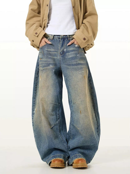 Men's Full Size Washed Wide Leg Jeans Plus Size The Nichole Collection - Official Site