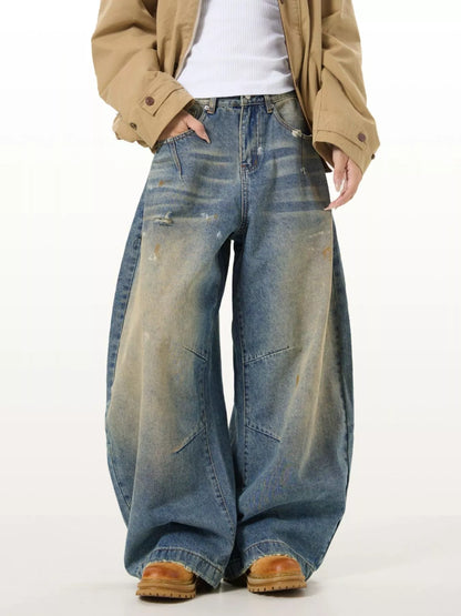 Men's Full Size Washed Wide Leg Jeans Plus Size The Nichole Collection - Official Site