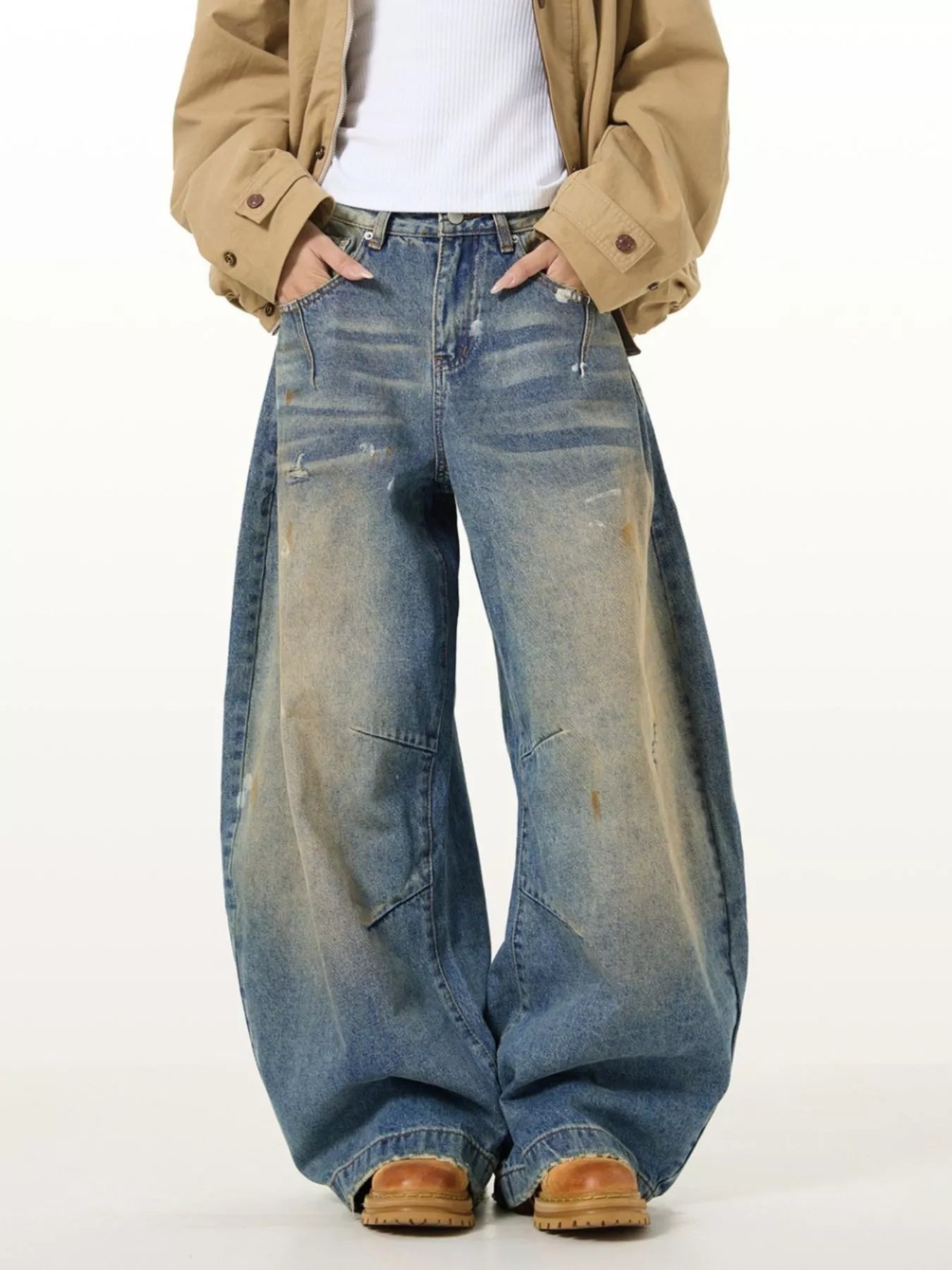 Men's Full Size Washed Wide Leg Jeans Plus Size The Nichole Collection - Official Site
