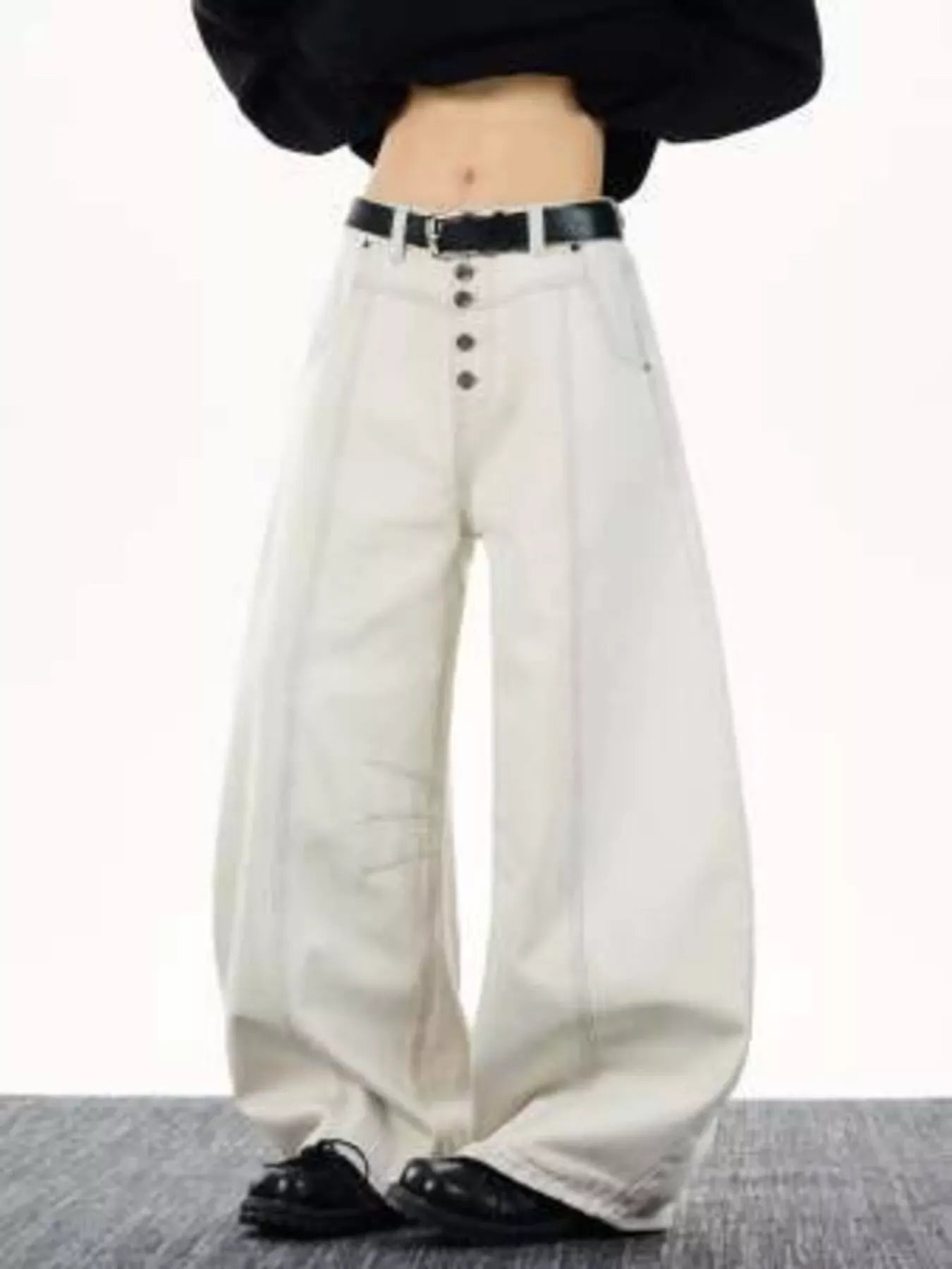 Men's Wide Leg Button-Fly Jeans | The Nichole Collection