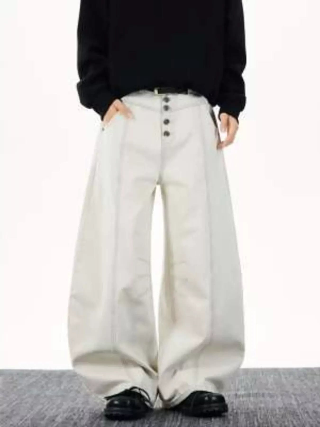 Men's Wide Leg Button-Fly Jeans | The Nichole Collection