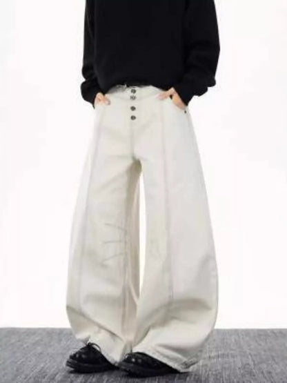 Men's Wide Leg Button-Fly Jeans | The Nichole Collection