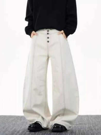 Men's Wide Leg Button-Fly Jeans | The Nichole Collection
