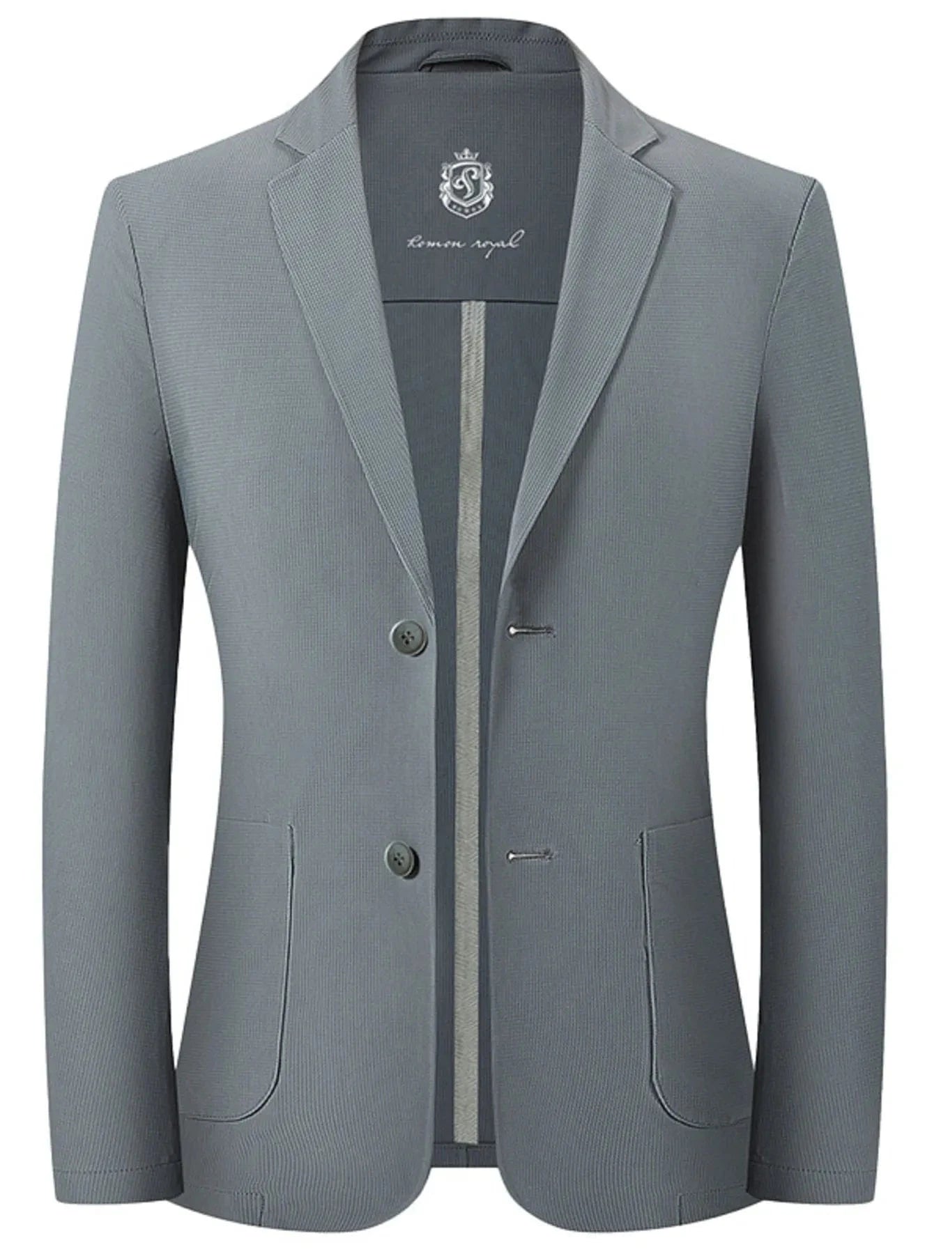 Men's Lapel Collar Long Sleeve Blazer Grey / 170 The Nichole Collection