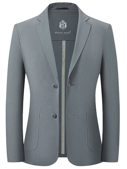 Men's Lapel Collar Long Sleeve Blazer Grey / 170 The Nichole Collection