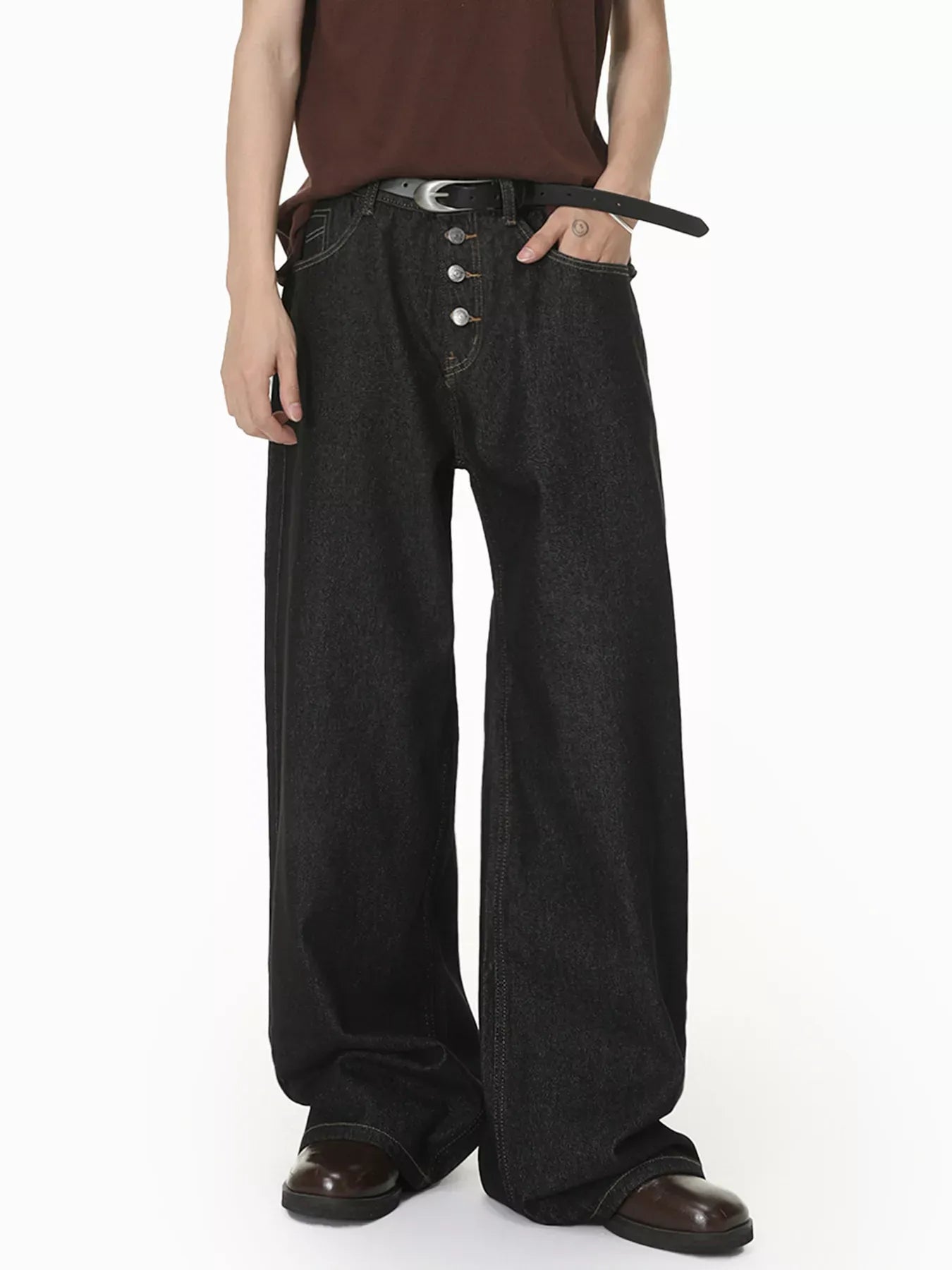 Men's Loose Fit Button-Fly Jeans | The Nichole Collection