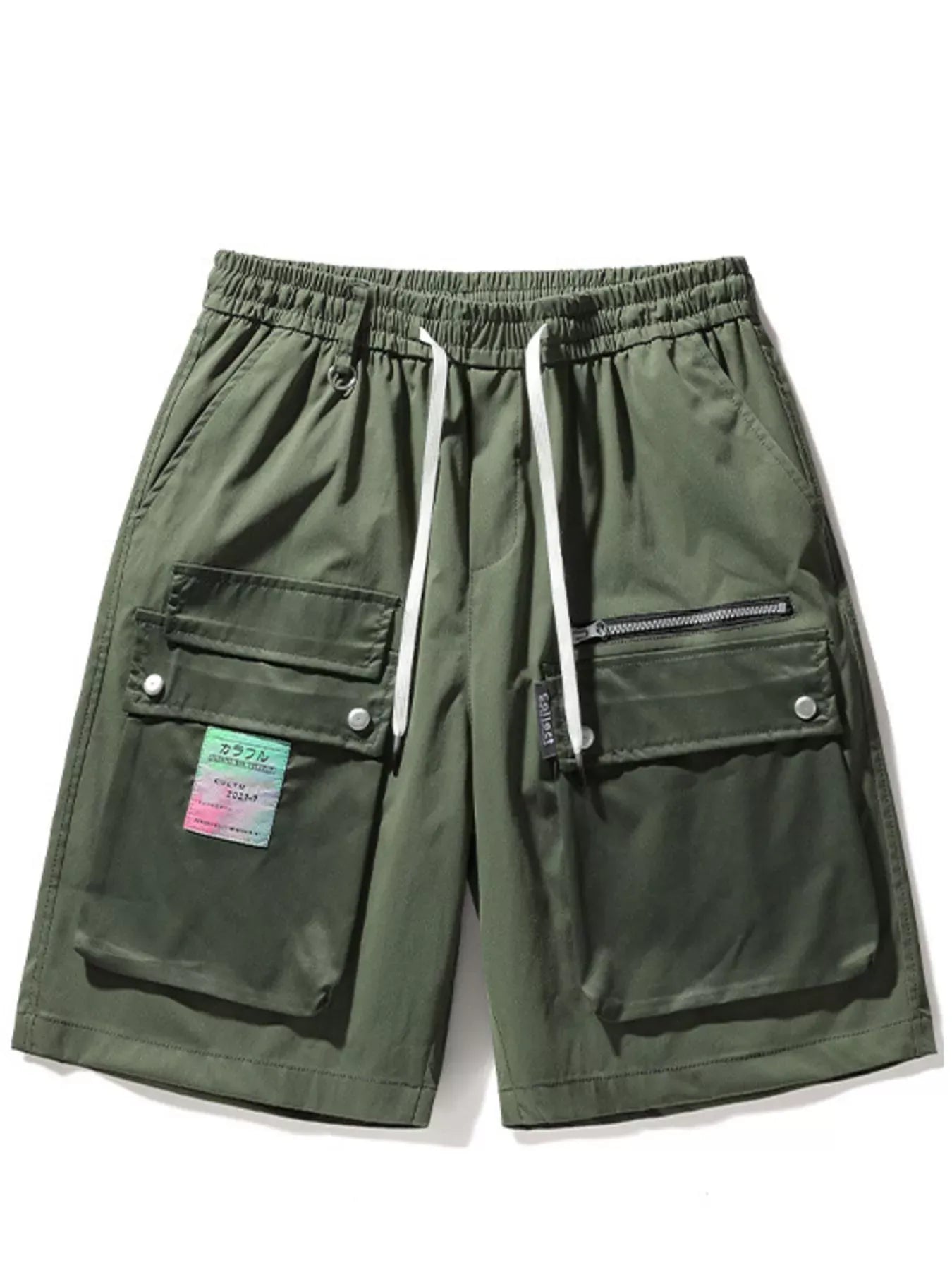 Men's Multi-Pocket Cargo Shorts with Drawstring Green / M The Nichole Collection