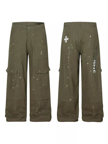 Men's Paint Splatter Cargo Pants | The Nichole Collection