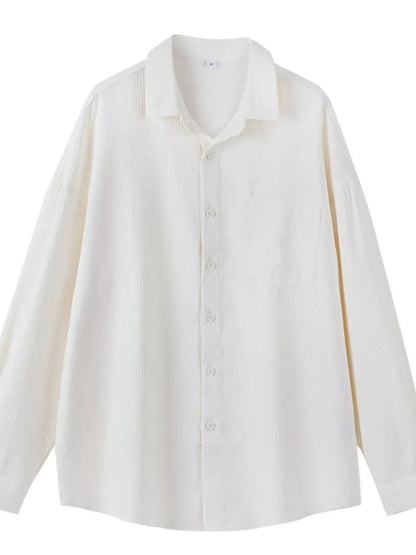 Men's Plus Size Button Up Casual Shirt White / M Trendsi