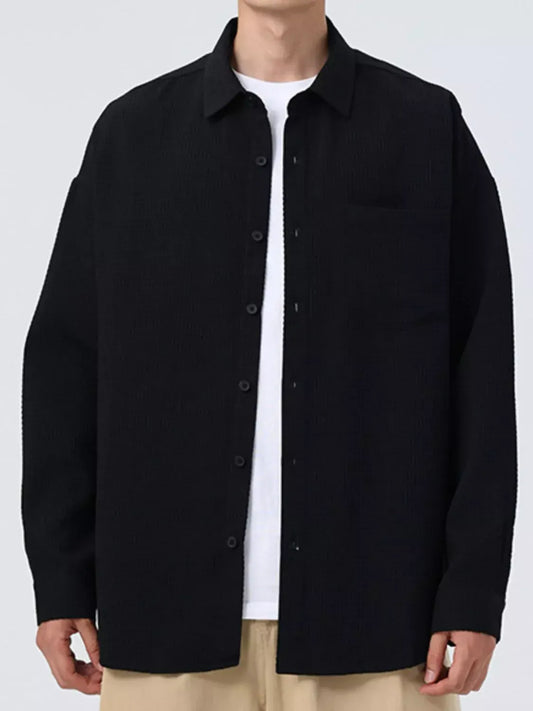 Men's Plus Size Button Up Casual Shirt Black / M Men's Shirts The Nichole Collection - Official Site