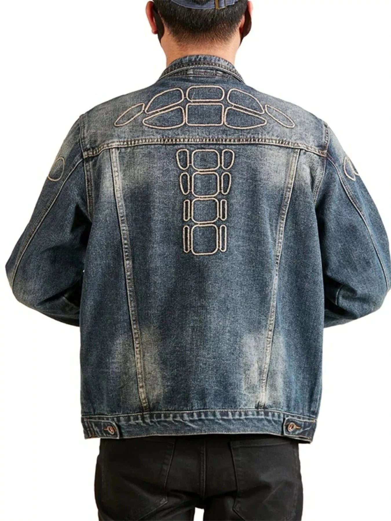 Men's Plus Size Button Up Long Sleeve Denim Jacket Men's Coats The Nichole Collection