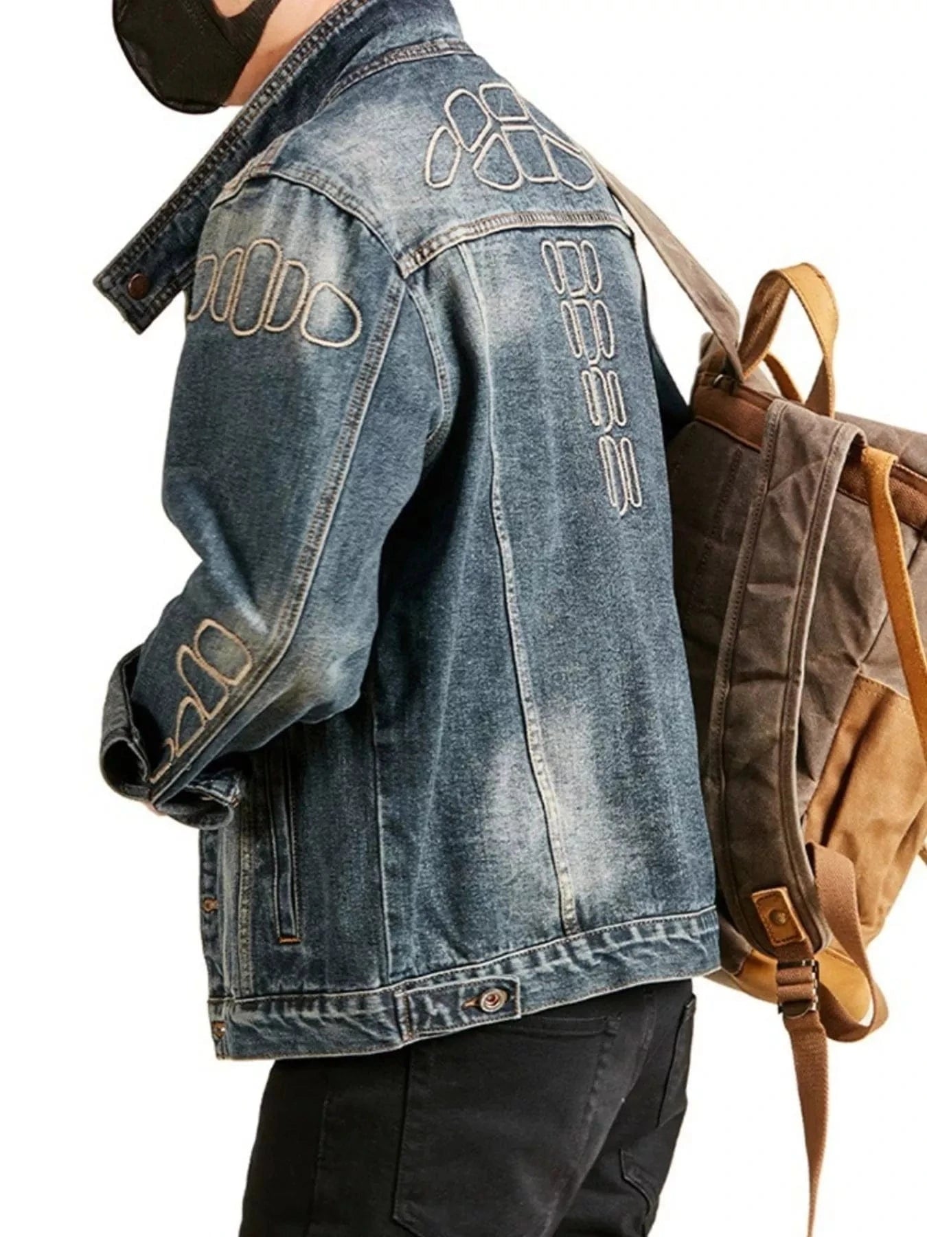 Men's Plus Size Button Up Long Sleeve Denim Jacket Men's Coats The Nichole Collection