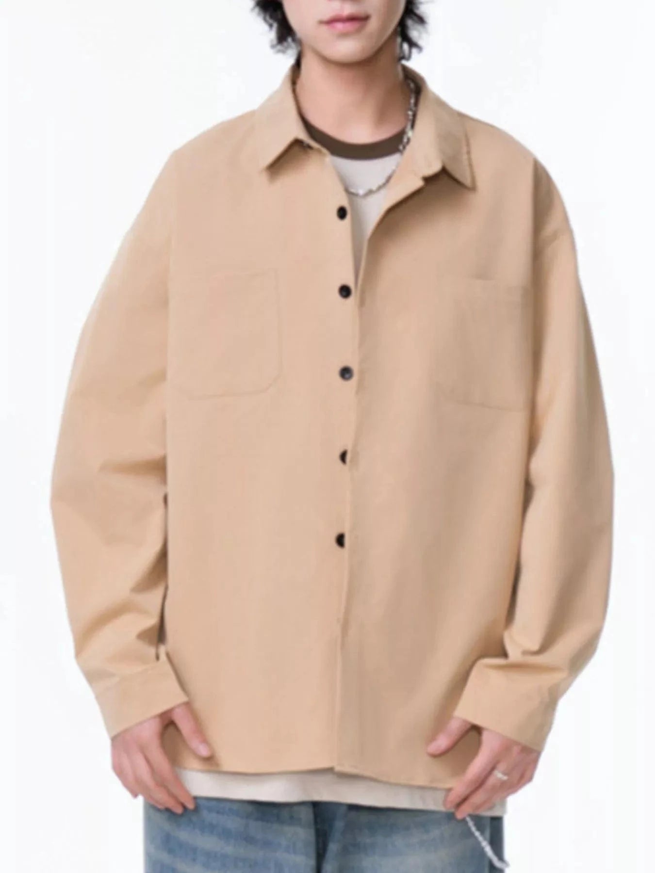 Men's Plus Size Button Up Long Sleeve Shirt Jackets The Nichole Collection