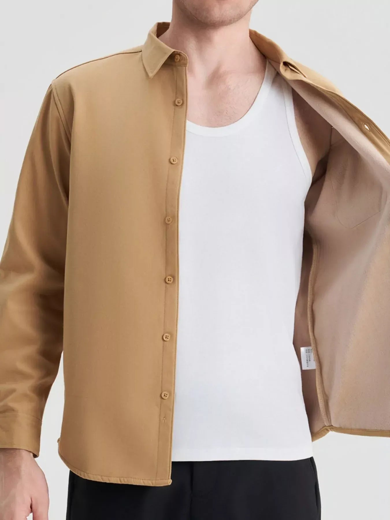 Men's Plus Size Button Up Long Sleeve Shirt Trendsi