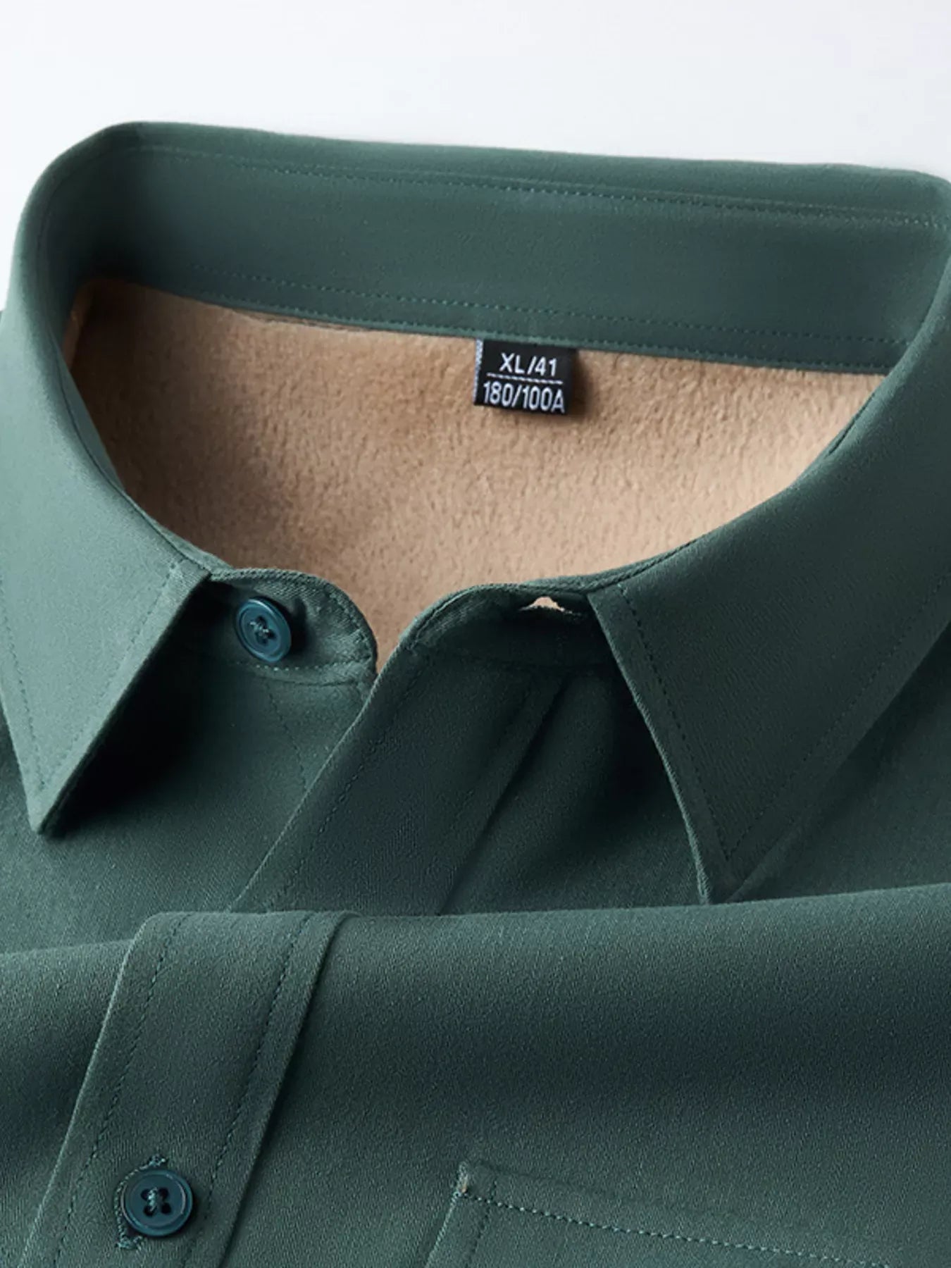 Men's Plus Size Button Up Long Sleeve Shirt Army Green / M Trendsi