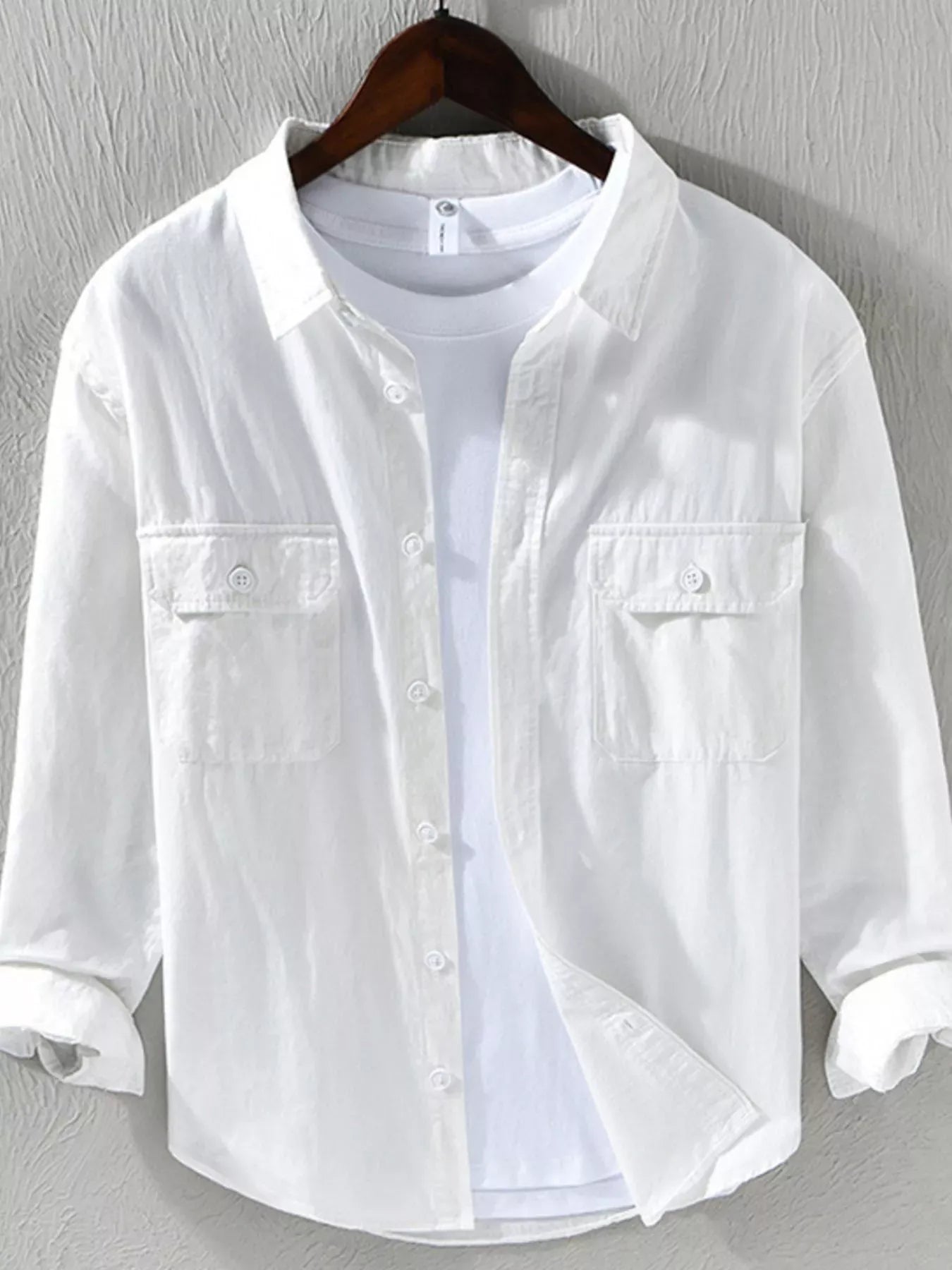 Men's Plus Size Casual Button Up Shirt White / M Men's Shirts The Nichole Collection - Official Site