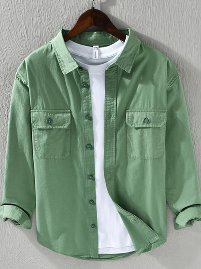 Men's Plus Size Casual Button Up Shirt Green / M Men's Shirts The Nichole Collection - Official Site