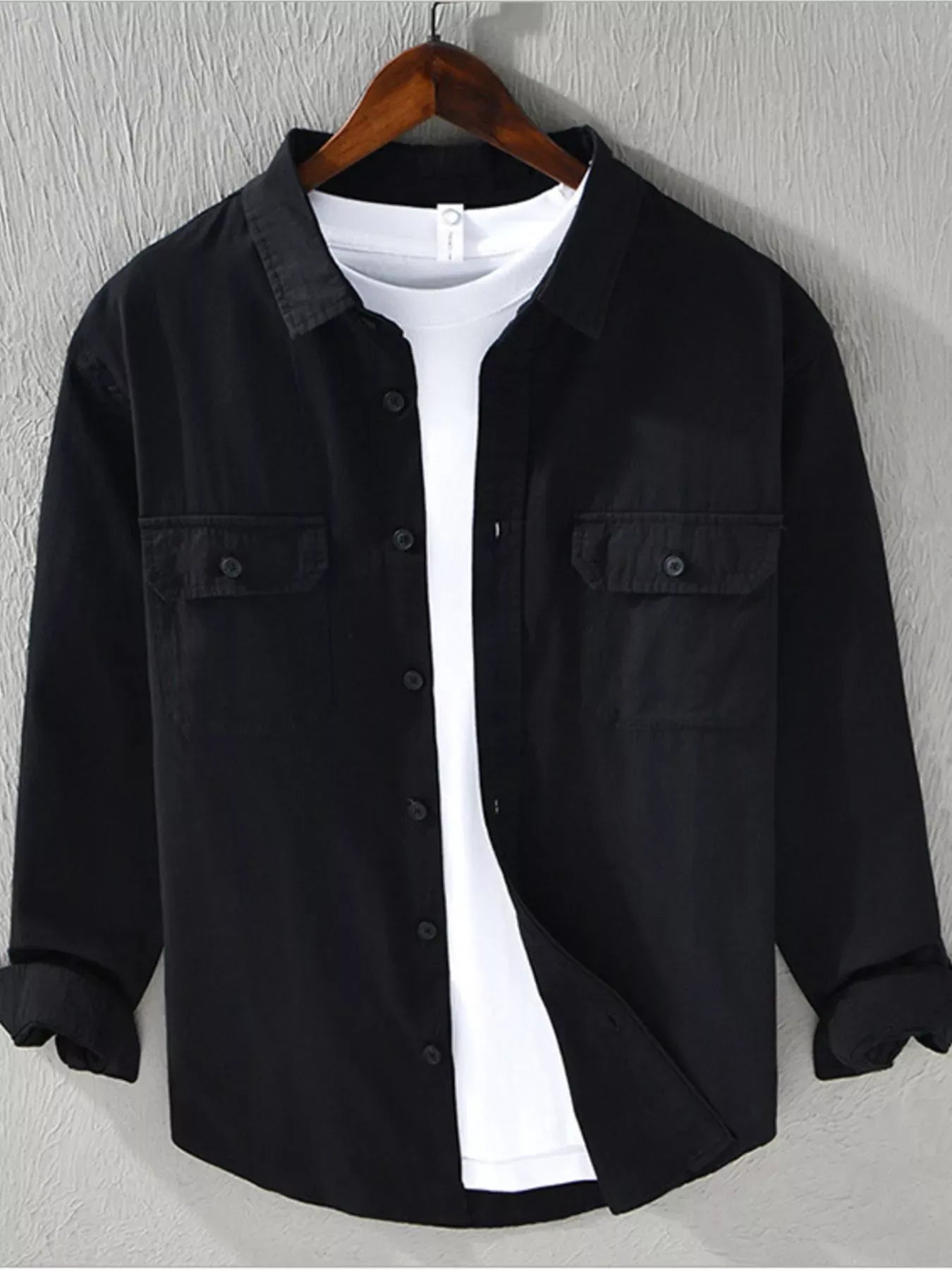 Men's Plus Size Casual Button Up Shirt Black / M Men's Shirts The Nichole Collection - Official Site