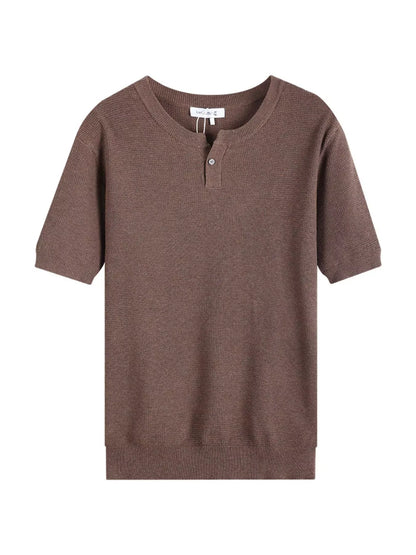 Men's Casual Knit Henley T-Shirt | The Nichole Collection