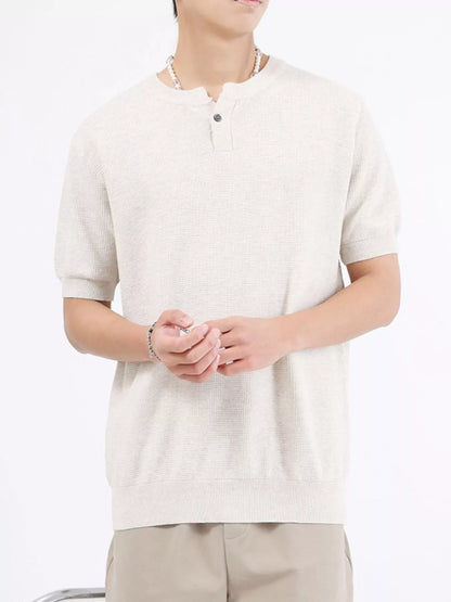 Men's Casual Knit Henley T-Shirt | The Nichole Collection