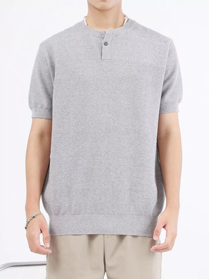 Men's Casual Knit Henley T-Shirt | The Nichole Collection