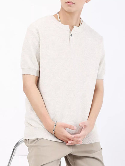 Men's Casual Knit Henley T-Shirt | The Nichole Collection