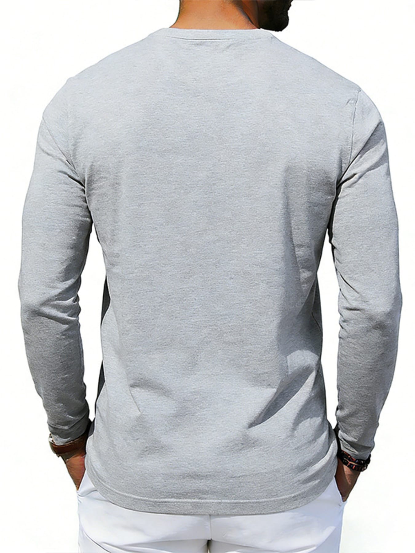Men's Casual Long Sleeve Henley T-Shirt with Pocket | The Nichole Collection