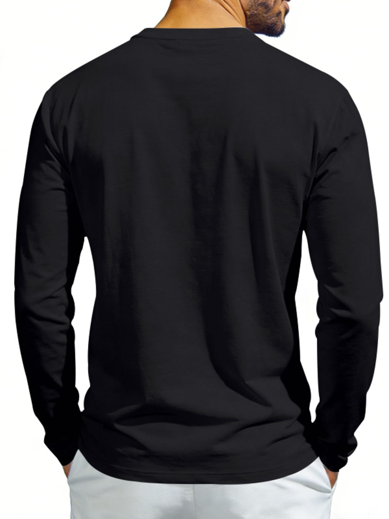 Men's Casual Long Sleeve Henley T-Shirt with Pocket | The Nichole Collection