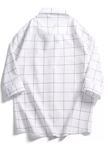 Men's Plus Size Casual Plaid Print Button-Down Shirt The Nichole Collection