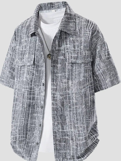 Men's Plus Size Casual Short Sleeve Shirt Black / M Trendsi