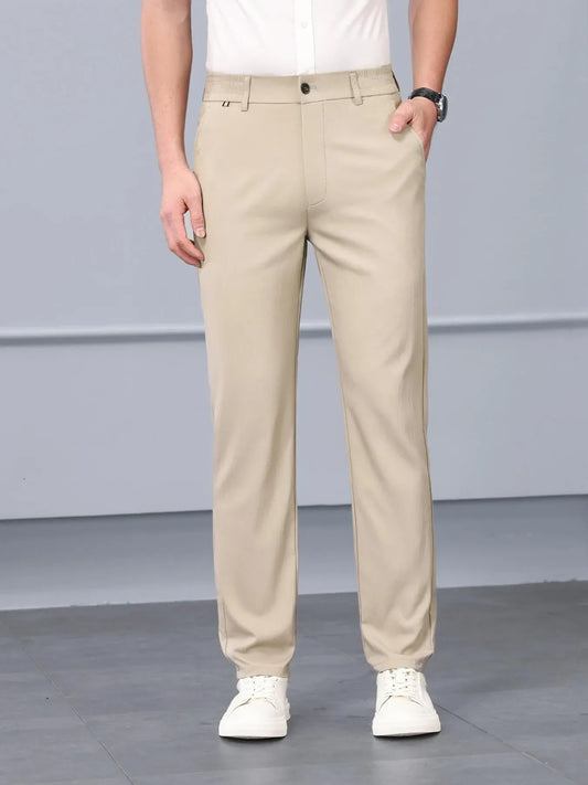 Men's Plus Size Classic Fit Dress Pants Khaki / M The Nichole Collection
