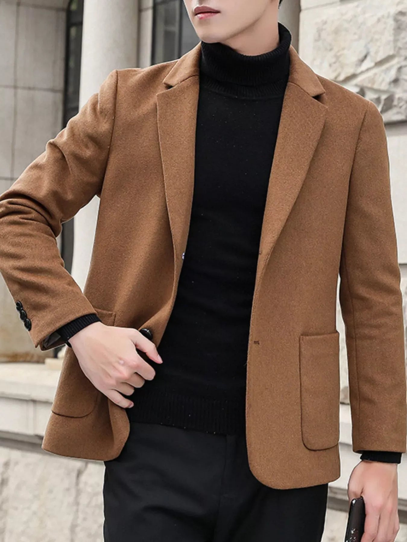 Men's Lapel Collar Long Sleeve Blazer | The Nichole Collection