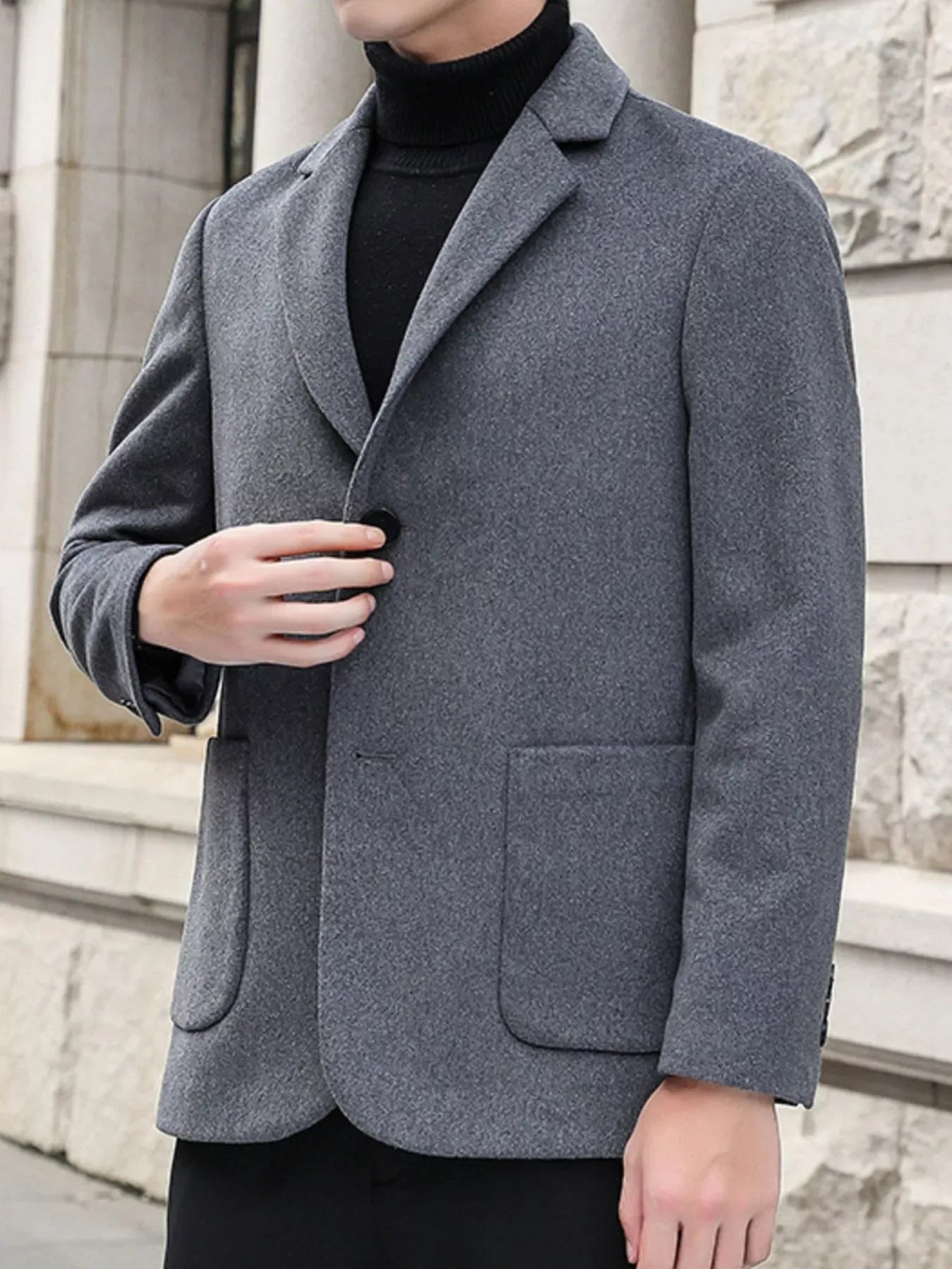 Men's Lapel Collar Long Sleeve Blazer | The Nichole Collection