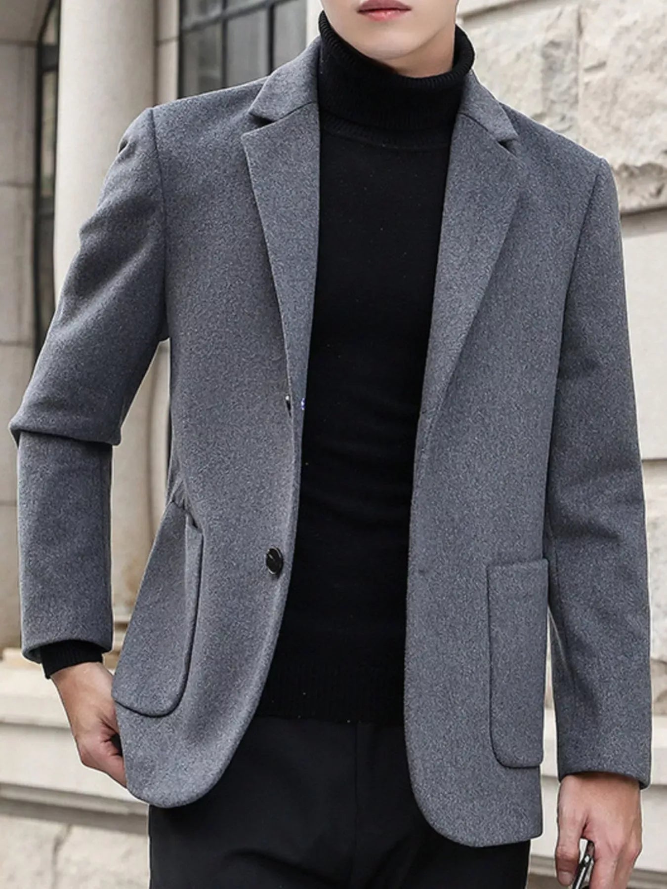 Men's Lapel Collar Long Sleeve Blazer | The Nichole Collection