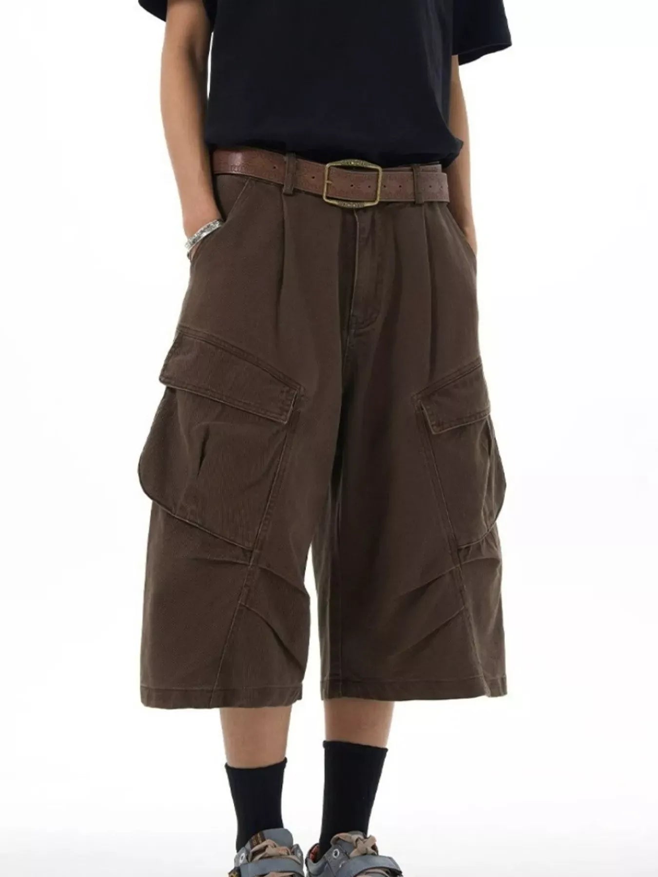 Men's Plus Size Loose-Fit Cargo Capris Pants The Nichole Collection