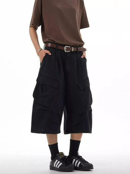 Men's Plus Size Loose-Fit Cargo Capris Pants The Nichole Collection
