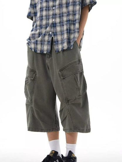 Men's Plus Size Loose-Fit Cargo Capris Pants The Nichole Collection