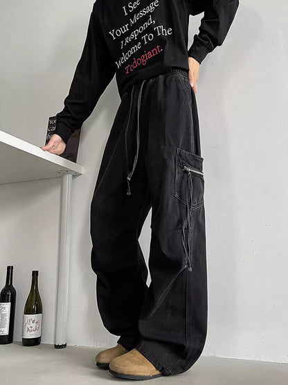 Men's Loose Fit Cargo Jeans with Drawstring | The Nichole Collection