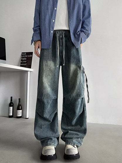 Men's Loose Fit Cargo Jeans with Drawstring | The Nichole Collection