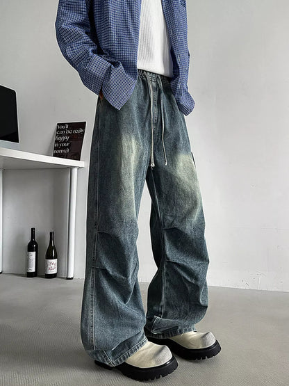Men's Loose Fit Cargo Jeans with Drawstring | The Nichole Collection