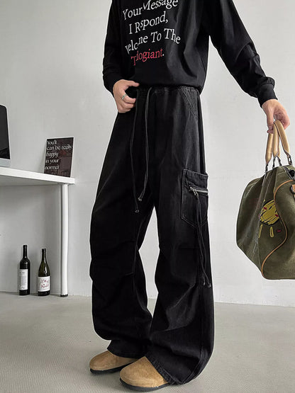 Men's Loose Fit Cargo Jeans with Drawstring | The Nichole Collection
