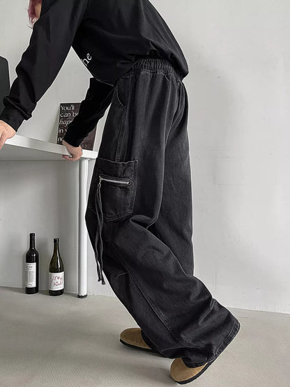 Men's Loose Fit Cargo Jeans with Drawstring | The Nichole Collection
