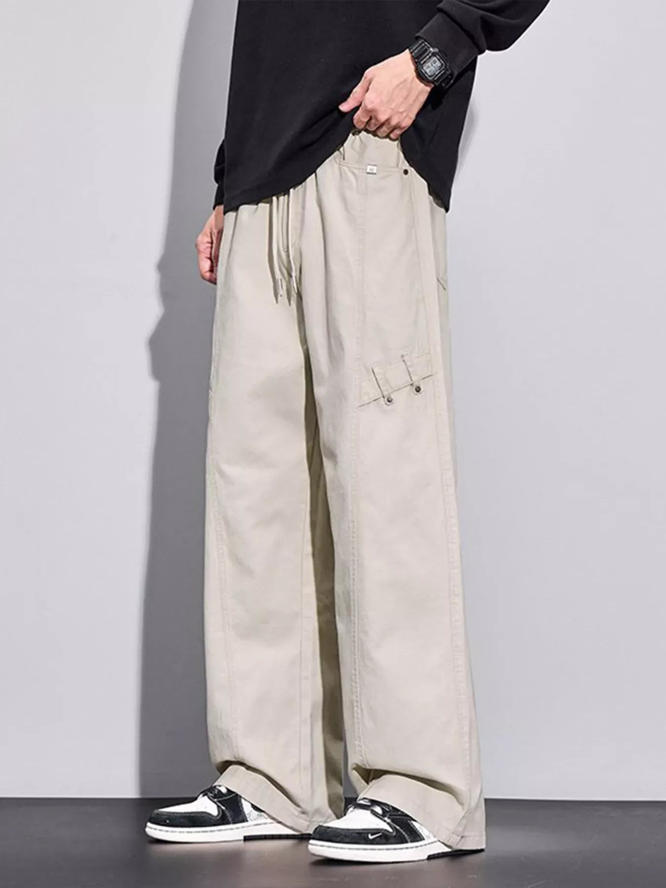 Men's Plus Size Loose Fit Casual Pants Apricot / M The Nichole Collection