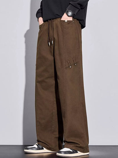Men's Plus Size Loose Fit Casual Pants Brown / M The Nichole Collection