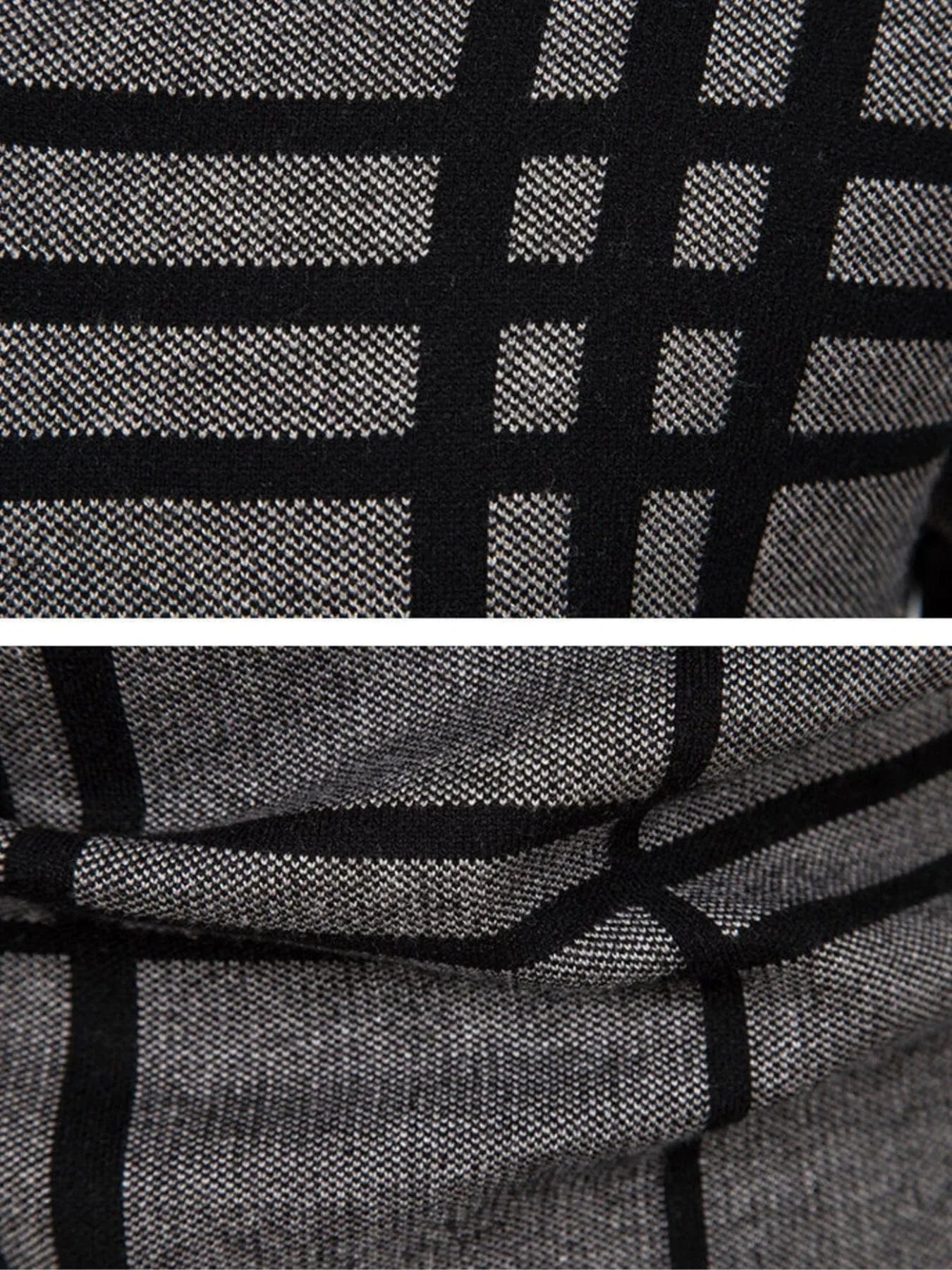 Men's Plus Size Plaid Open Front Long Sleeve Cardigan The Nichole Collection