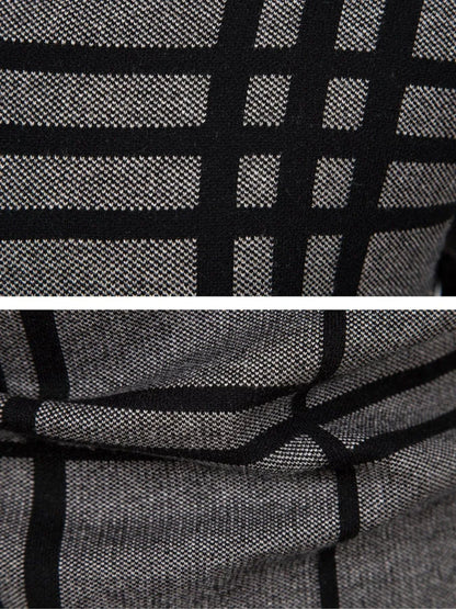 Men's Plus Size Plaid Open Front Long Sleeve Cardigan The Nichole Collection